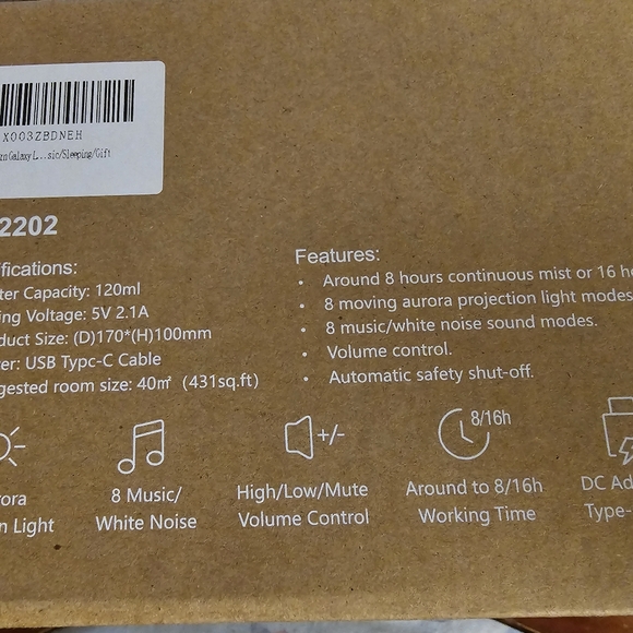 Aurora projection light with music/white noise..also an ultrasonic aroma defuser - Picture 4 of 8